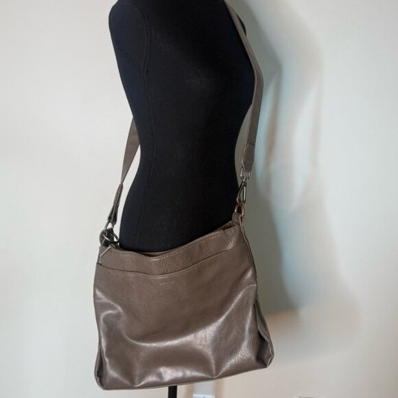 MATT  & NAT Nutmeg Taupe Vegan Large Crossbody Messenger Shoulder Bag Distressed - Picture 7 of 16